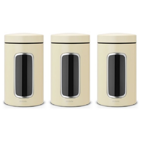 Brabantia Canister 1.4 Ltr Set of 3 - Almond