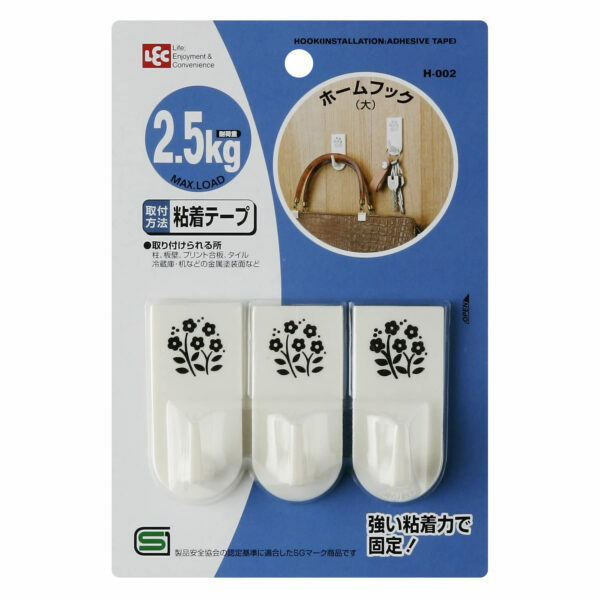 LEC Plastic Home Hook-L with Tape (Copy)