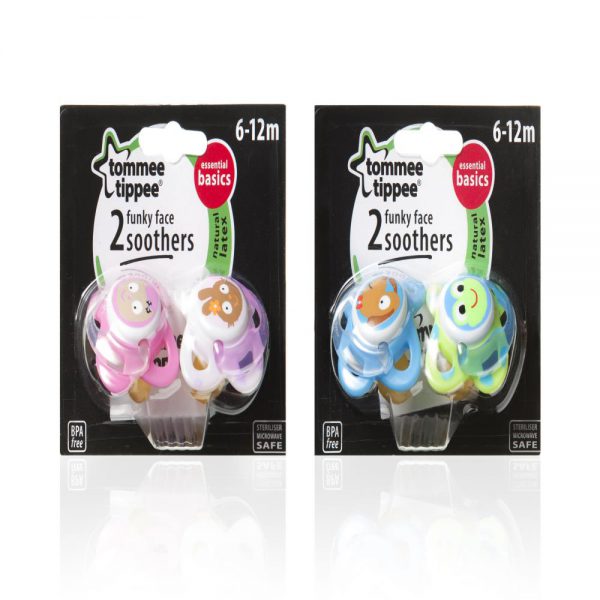 Tommee Tippee Essentials Funky Face Soother 6-12m 2 pcs