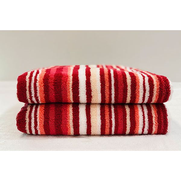 Cannon Stripe Line Towel 81X136cm Maroon