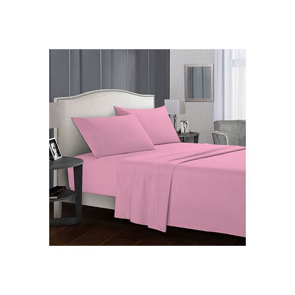 Fashion Fitted Plain Bed Sheet 120×200cm 2 pcs Pink